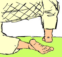 地面に触れる足の部分の図